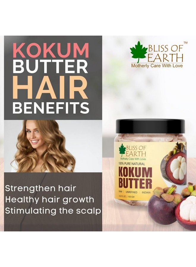 BLISS OF EARTH 100% Pure Natural Kokum Butter Raw ; Unrefined ; Indian Great For Moisturized Skinnourishing Hair Stretch Mark Diy Product Peta Approved 200Gm - Image 5