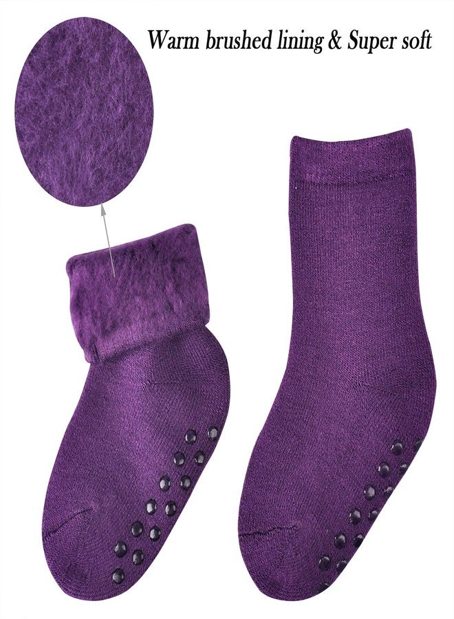 JORMATT جوارب جورمات الشتوية الحرارية للأطفال الصغار، 6 أزواج، جوارب سميكة دافئة للأولاد والبنات، مزودة بأطراف مانعة للانزلاق، من 6 إلى 12 شهرًا - Image 3