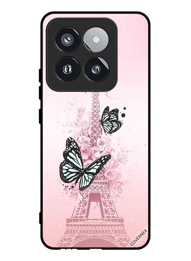 Covernex Protective Case Cover For Xiaomi 14 Pro Butterflies On Eiffel Tower - Image 1