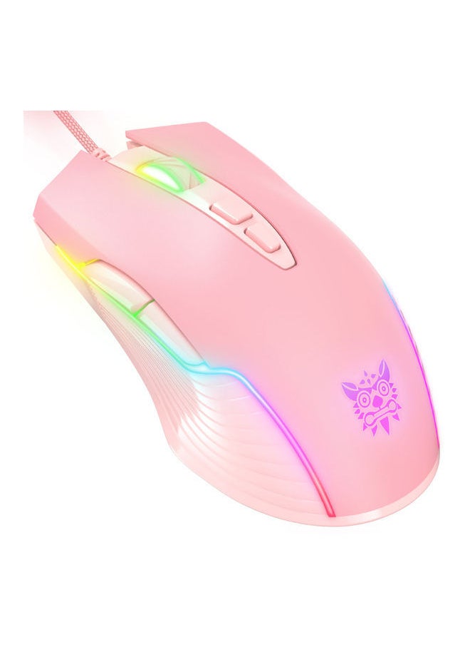 NIBEMINENT USB Wired Gaming Mouse for Laptop Desktop Pink  - Image 1