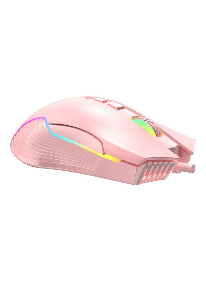 NIBEMINENT USB Wired Gaming Mouse for Laptop Desktop Pink  - Image 4