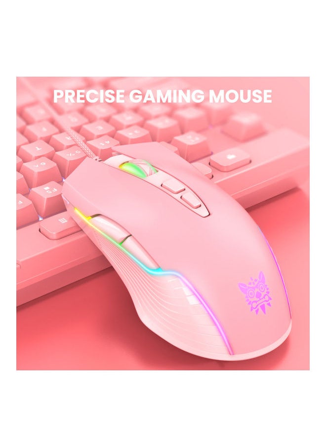 NIBEMINENT USB Wired Gaming Mouse for Laptop Desktop Pink  - Image 2