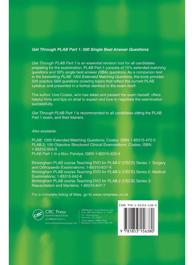 CRC Press Get Through PLAB Part 1: 500 Single Best Answer Questions - Image 2