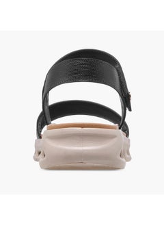 Flora Bella By Shoexpress Women's Textured Strap Sandals with Hook and Loop Closure  - Image 5