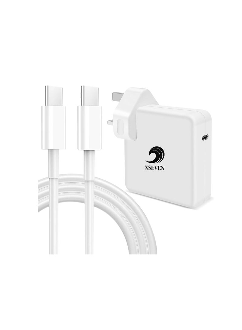 إكسيفين شاحن XSEVEN فائق السرعة بقوة 96 واط، MacBook Pro، شاحن كمبيوتر محمول لجهاز MacBook Pro/Air USB C، متوافق مع MacBook Pro مقاس 16 و15 و14 و13 بوصة، وiPad Pro مقاس 12.9 و11 بوصة وجميع أجهزة USB C، وكابل USB C-C بطول 2 متر - Image 1