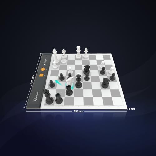 Chessnut شيسنوت جو لوحة شطرنج إلكترونية محمولة نهائية للسفر مع التعرف الكامل على القطع والتصاق مغناطيسي قوي - الحجم المثالي للمكتب أو السفر (برتقالي) - Image 5