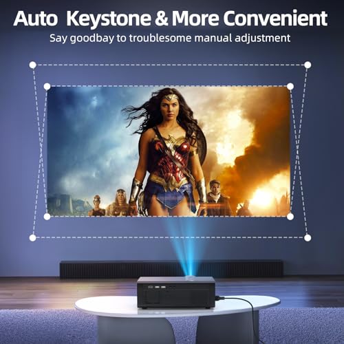 FUDONI [Electric Focus/Auto Keystone] Projector with WiFi and Bluetooth, Native 1080P 4K Supported,FUDONI Outdoor Movie Projector for Home Theater UP to 300", for iOS/Android/Laptop/TV Stick/HDMI/USB - Image 4