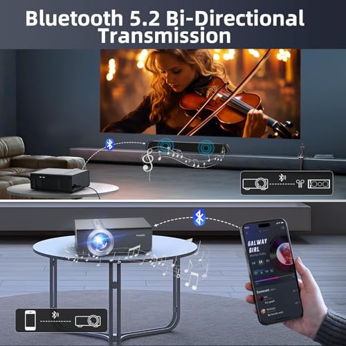 FUDONI [Electric Focus/Auto Keystone] Projector with WiFi and Bluetooth, Native 1080P 4K Supported,FUDONI Outdoor Movie Projector for Home Theater UP to 300", for iOS/Android/Laptop/TV Stick/HDMI/USB - Image 5