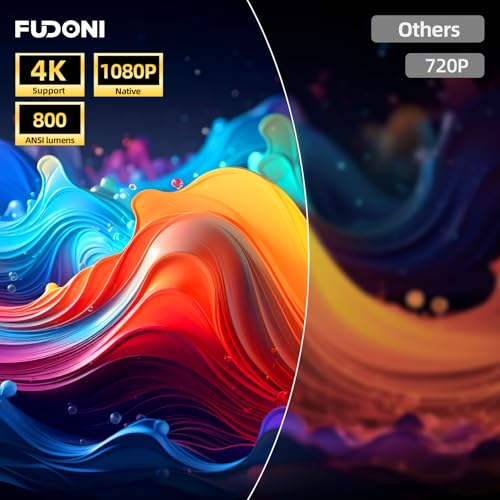 FUDONI [Electric Focus/Auto Keystone] Projector with WiFi and Bluetooth, Native 1080P 4K Supported,FUDONI Outdoor Movie Projector for Home Theater UP to 300", for iOS/Android/Laptop/TV Stick/HDMI/USB - Image 2
