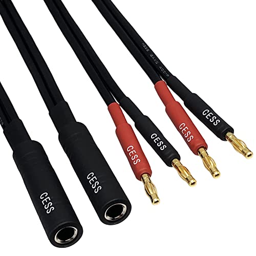 CNCESS CESS-020 1/4 Inch TS to Dual Banana Plug Speaker Adaptor, 6 Inch - Mono 6.35mm Female Jack to Banana Cable - 2 Pack - Image 2
