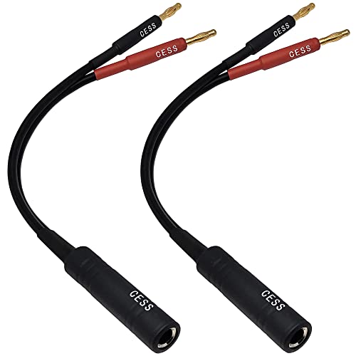CNCESS CESS-020 1/4 Inch TS to Dual Banana Plug Speaker Adaptor, 6 Inch - Mono 6.35mm Female Jack to Banana Cable - 2 Pack - Image 3