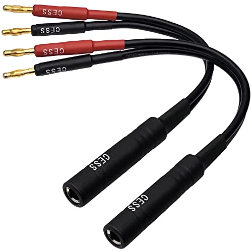 CNCESS CESS-020 1/4 Inch TS to Dual Banana Plug Speaker Adaptor, 6 Inch - Mono 6.35mm Female Jack to Banana Cable - 2 Pack - Image 4
