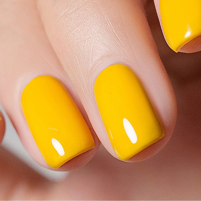 Vishine Gel Nail Polish 15ml Bright Yellow Color Soak Off UV LED LongLasting Nail Gel Polish Nail Art Home DIY Manicure Nail Salon Varnish 923