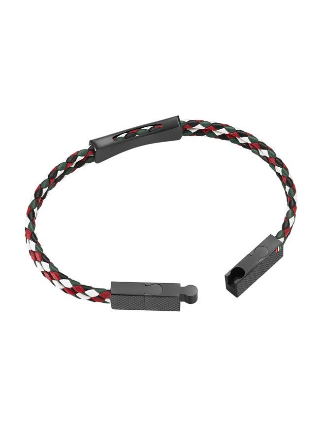 Ducati Corse Successo Multicolour Leather Bracelet For Men - Image 2
