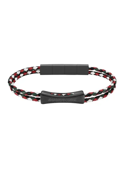 Ducati Corse Successo Multicolour Leather Bracelet For Men