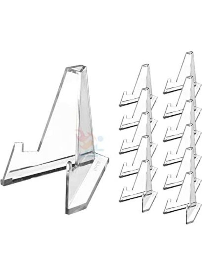 Set of 12 Mini Acrylic Easel Stands Clear 