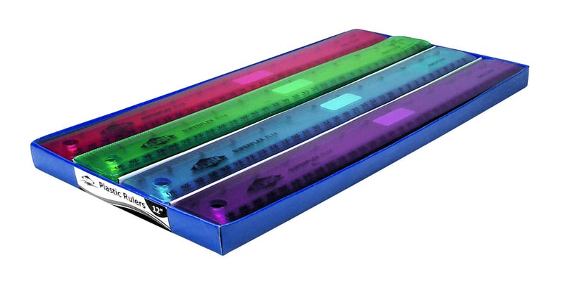 Alvin, FL14D, Plastic Superflex Rulers Display Assortment, Flexible and Virtually Indestructible - 12 Inches, 28 Assorted Colors