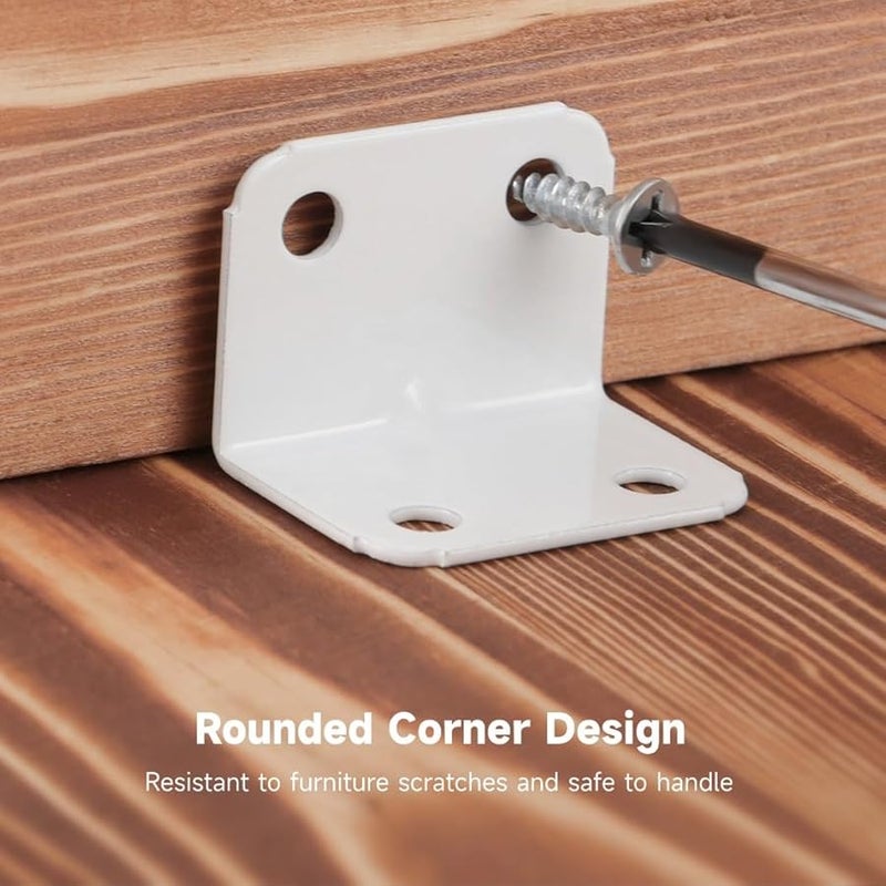 90 Degree L Shaped Brackets 40 Pcs Steel Corner Braces with Screws for Furniture - Image 3