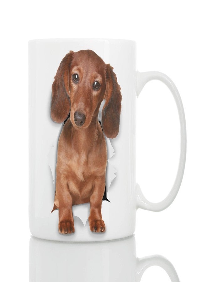 Winston Bear Winston & Bear Funny Dachshund Mug - Ceramic Tan Sausage Dog Coffee Mug Gift for Dog Lovers Mom and Dad - Wiener Themed Novelty Cup (11oz) - Image 1