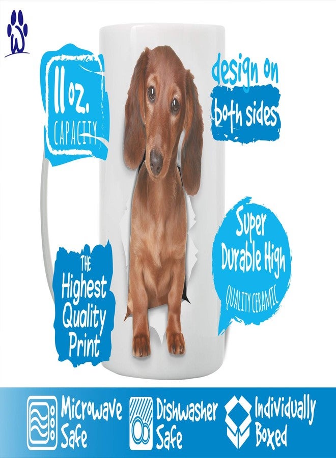 Winston Bear Winston & Bear Funny Dachshund Mug - Ceramic Tan Sausage Dog Coffee Mug Gift for Dog Lovers Mom and Dad - Wiener Themed Novelty Cup (11oz) - Image 3