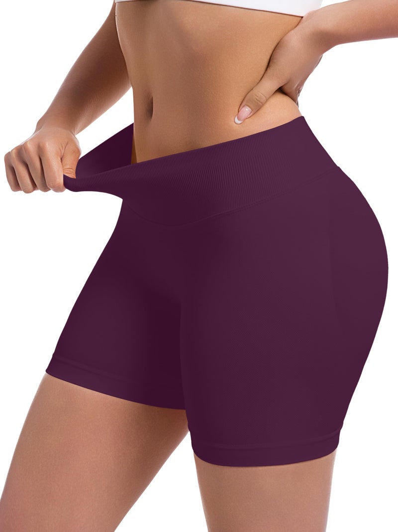 OVESPORT 3 Pack Seamless Women Workout Shorts Scrunch Butt Lifting Gym Booty Biker Shorts - Image 4