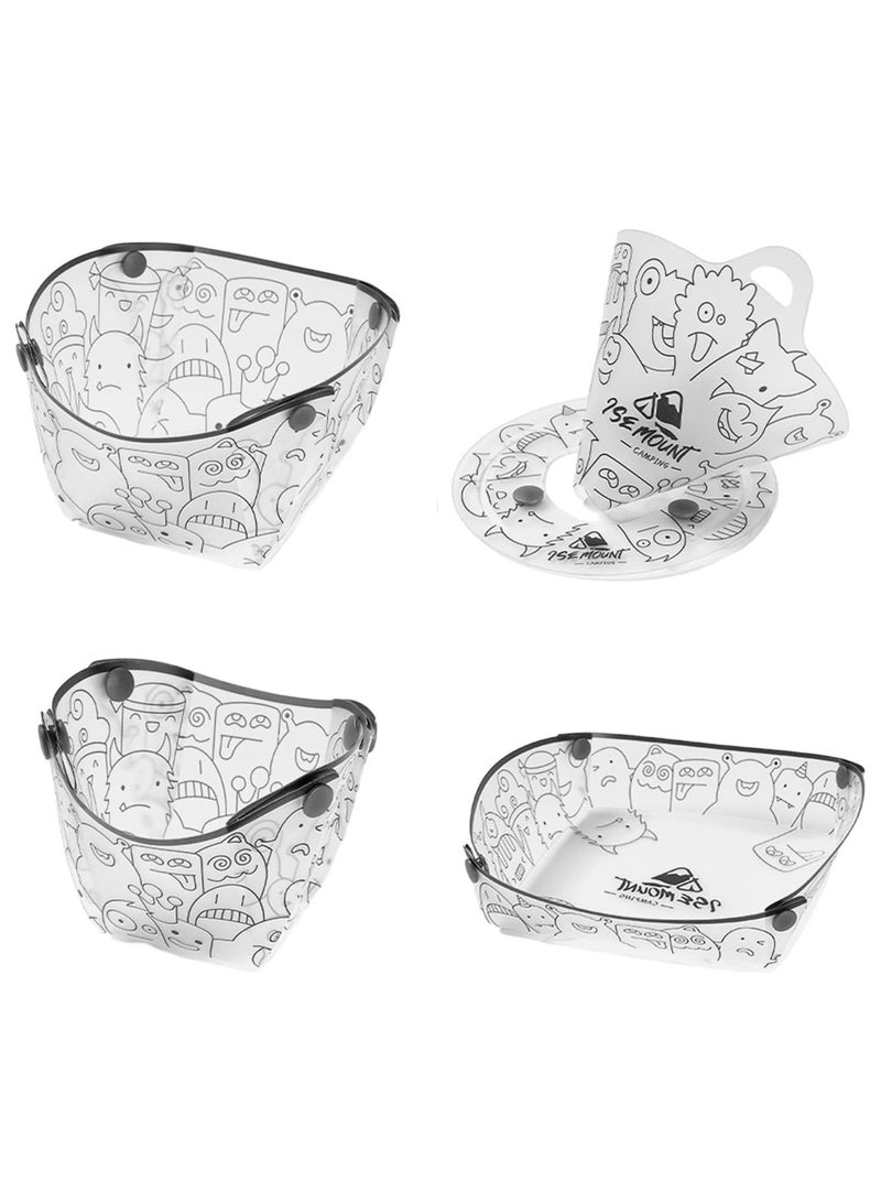 general Foldable bowls and plates, portable camping tableware, food grade BPA-free folding plates, heat-resistant ultra-light folding tableware, suitable for camping outdoor cooking picnics - Image 1