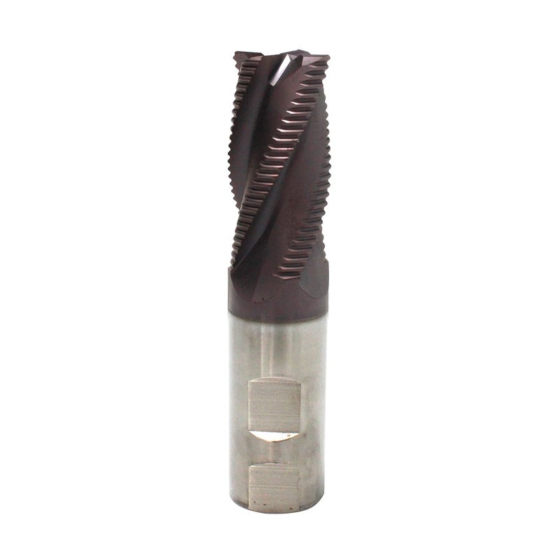 HFS (R) Roughing End Mill Square End Mill 4 Flute M42 8% Cobalt TiAlN for Steel 1" Dia. - Image 1