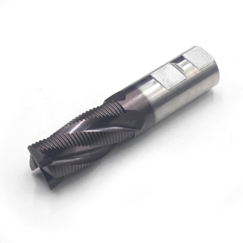 HFS (R) Roughing End Mill Square End Mill 4 Flute M42 8% Cobalt TiAlN for Steel 1" Dia. - Image 3