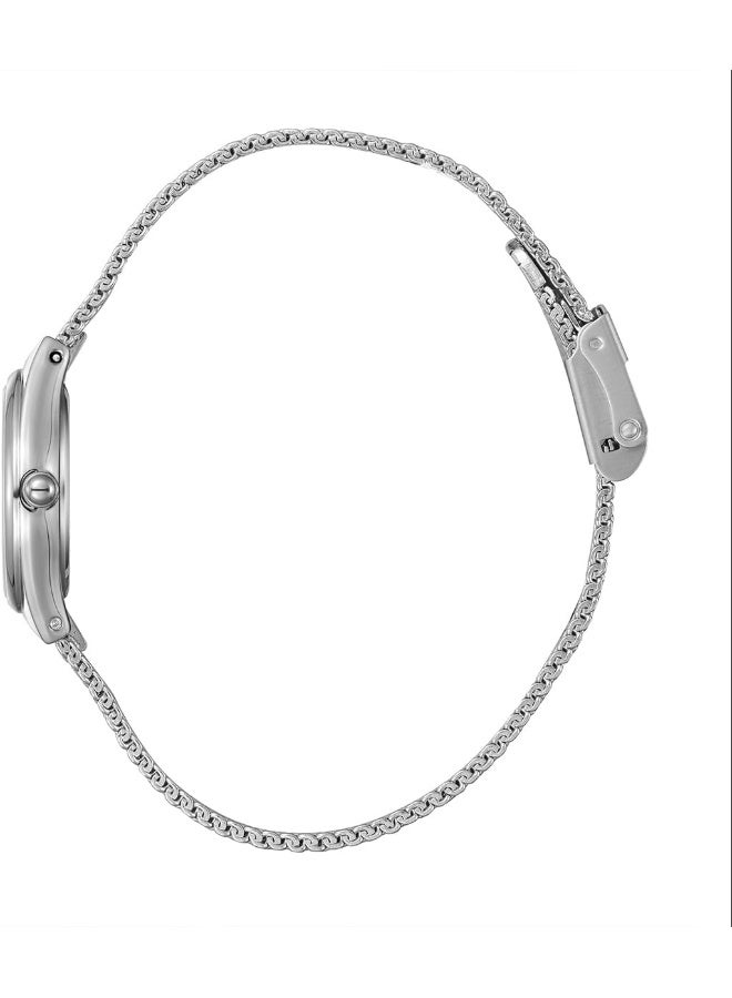 لي كوبر ساعة لي كوبر نسائية بعرض تناظري وسوار شبكي فضي - Image 3