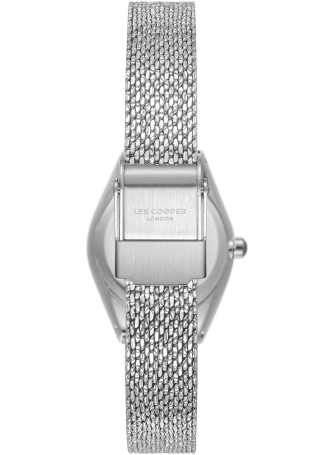 لي كوبر ساعة لي كوبر نسائية بعرض تناظري وسوار شبكي فضي - Image 4