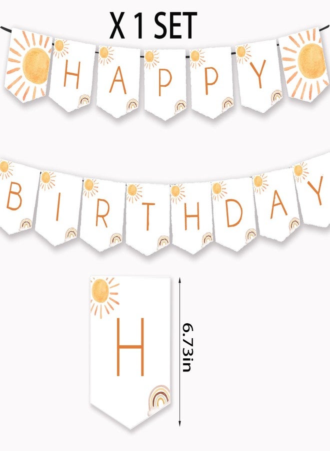 BIGKEOKI Boho Sun Birthday Banner - First Trip, Around The Sun, Boho Hippie Sunshine, Baby Shower Party Supplies & Decorations - Image 2