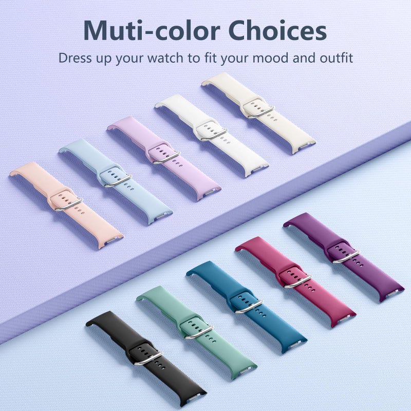 DaQin 10 Pack Bands Compatible with Samsung Galaxy Watch 8 Band 40mm 44mm/Galaxy Watch 8 Classic Band 46mm,Soft Silicone Sport Waterproof Wristband Replacement Strap for Samsung Galaxy Watch Women Men - Image 4