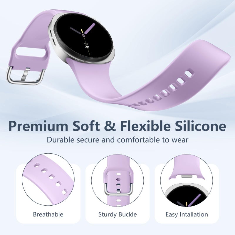 DaQin 10 Pack Bands Compatible with Samsung Galaxy Watch 8 Band 40mm 44mm/Galaxy Watch 8 Classic Band 46mm,Soft Silicone Sport Waterproof Wristband Replacement Strap for Samsung Galaxy Watch Women Men - Image 3