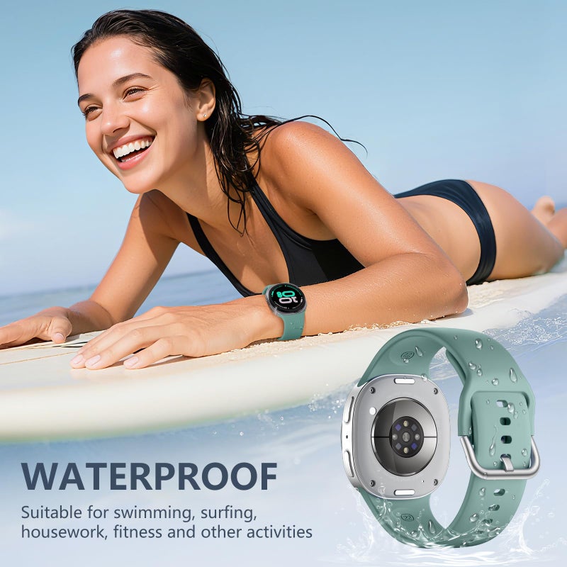 DaQin 10 Pack Bands Compatible with Samsung Galaxy Watch 8 Band 40mm 44mm/Galaxy Watch 8 Classic Band 46mm,Soft Silicone Sport Waterproof Wristband Replacement Strap for Samsung Galaxy Watch Women Men - Image 5