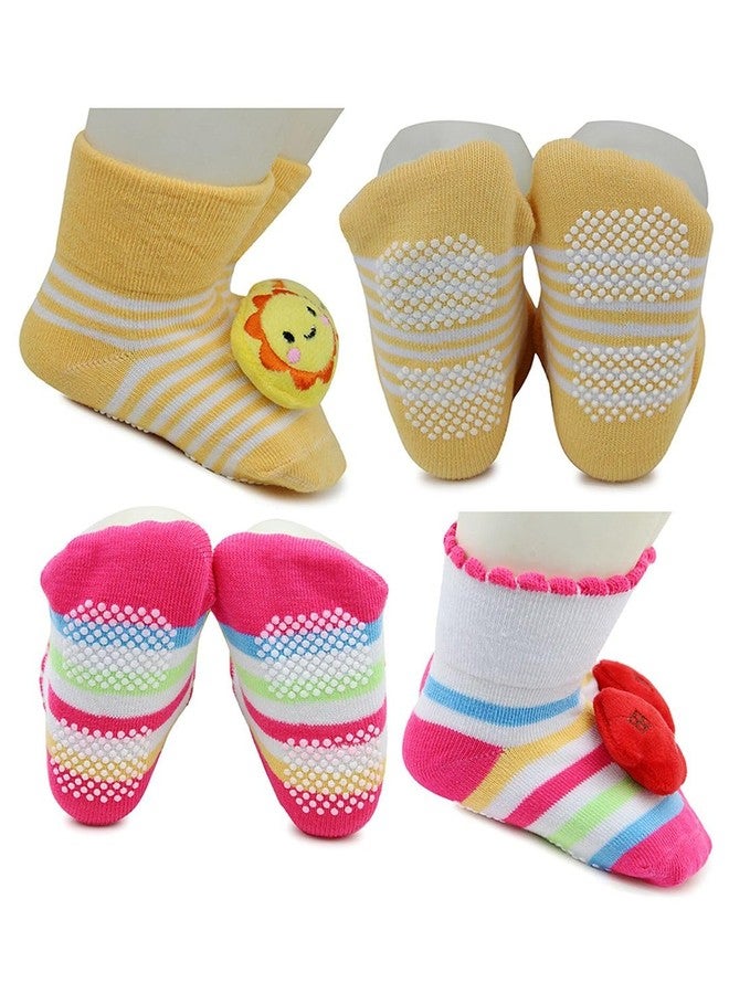 CUTEABLY Baby Boys New Born Baby Cotton Cartoon Face Regular Socks Shoes, 0-6 Months, Assorted - Image 4