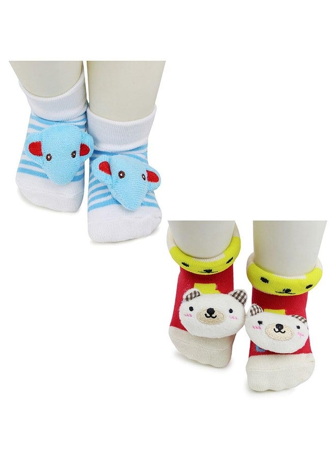 CUTEABLY Baby Boys New Born Baby Cotton Cartoon Face Regular Socks Shoes, 0-6 Months, Assorted - Image 5