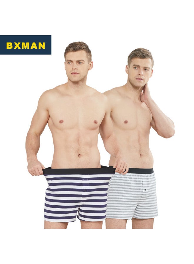 Bxman Loose Men's Boxer Briefs Cotton Knit Alro Pants Elastic Four-corner Pants 2-pack Ek0910 175l - Image 1