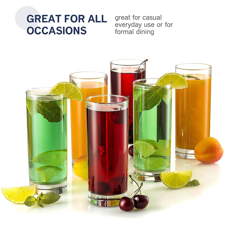 NVRA Classic Fashionable Heavy Base Highball Transparent 300ml Glass for Taking or Serving All Types Drinks Clear_300ml Set of 6 - Image 5