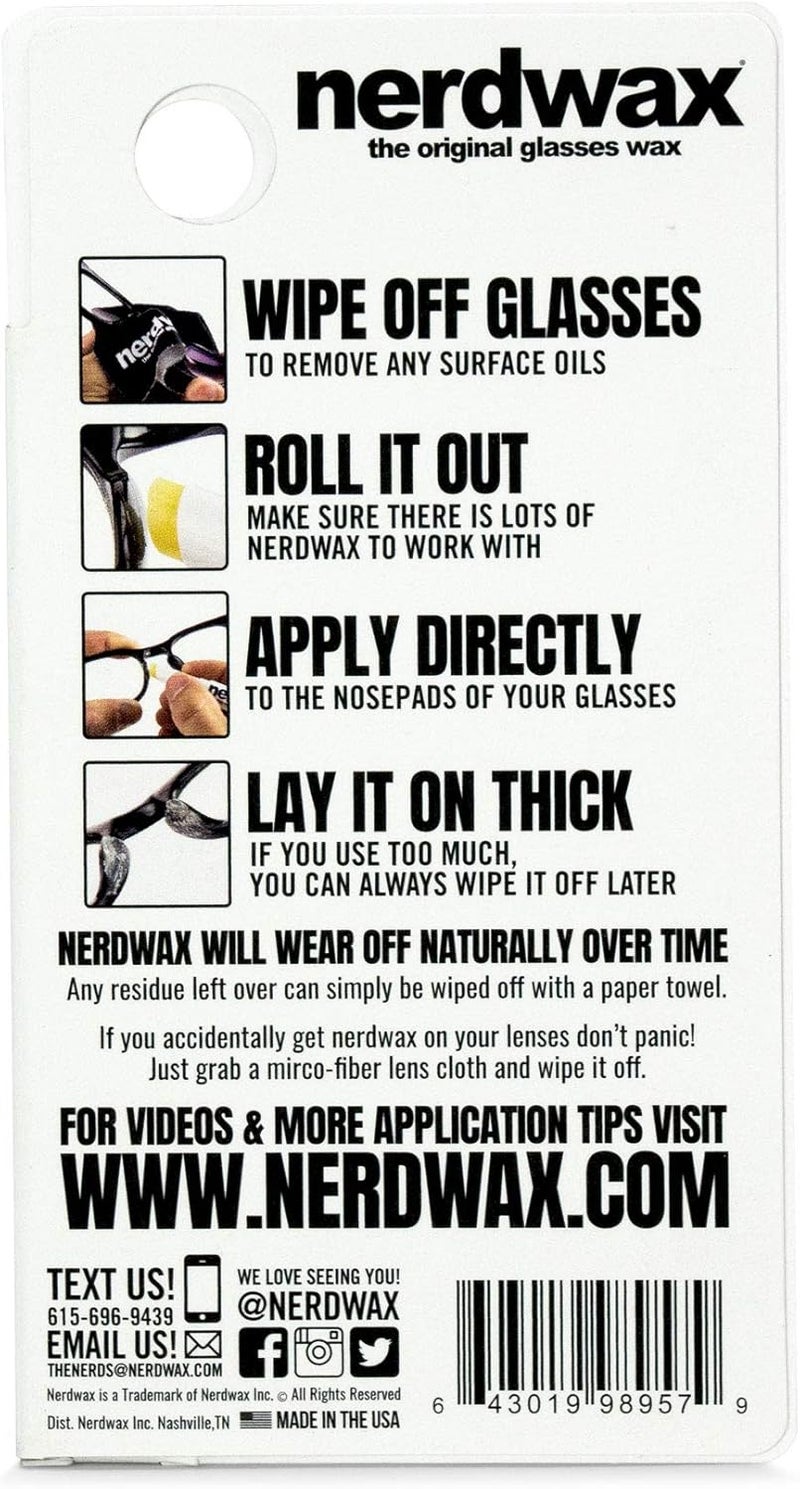 Nerdwax Glasses Wax - Single | Stop Sliding Glasses | Anti-Slip Eyewear Retainer | As Seen on Shark Tank - Image 2