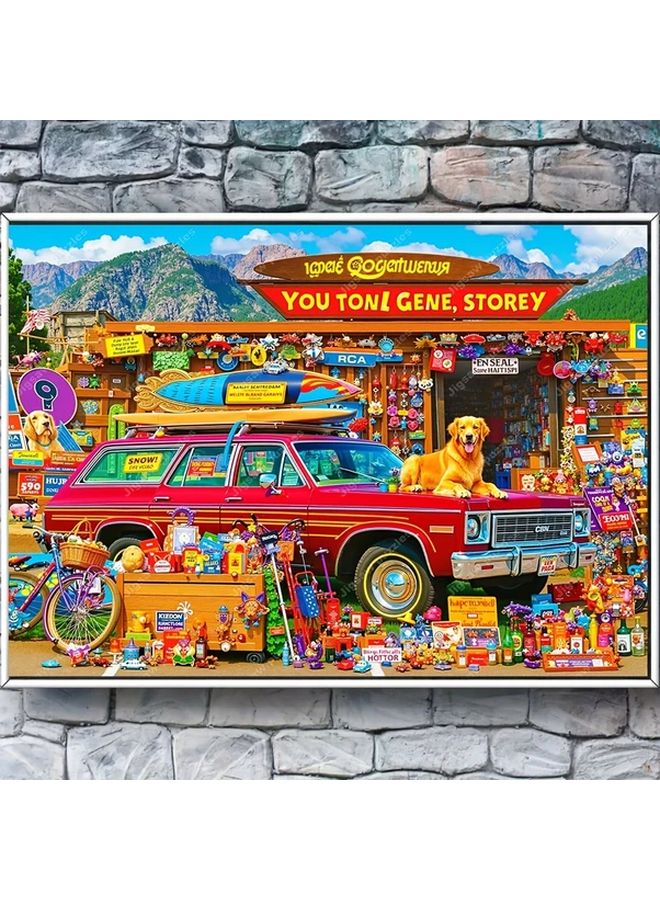 YF2870 1314 Pcs Jigsaw Puzzle Vintage Red Station Wagon Wall Art Home Decor Gift - Image 5