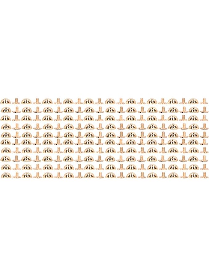 100 Sets 8mm Leather Rivets Kit Round Mushroom Shape Electroplating Decorative Tubular Metal Studs for DIY Craft Punk Clothing Shoes Bags Pet Collars Gold - Image 1