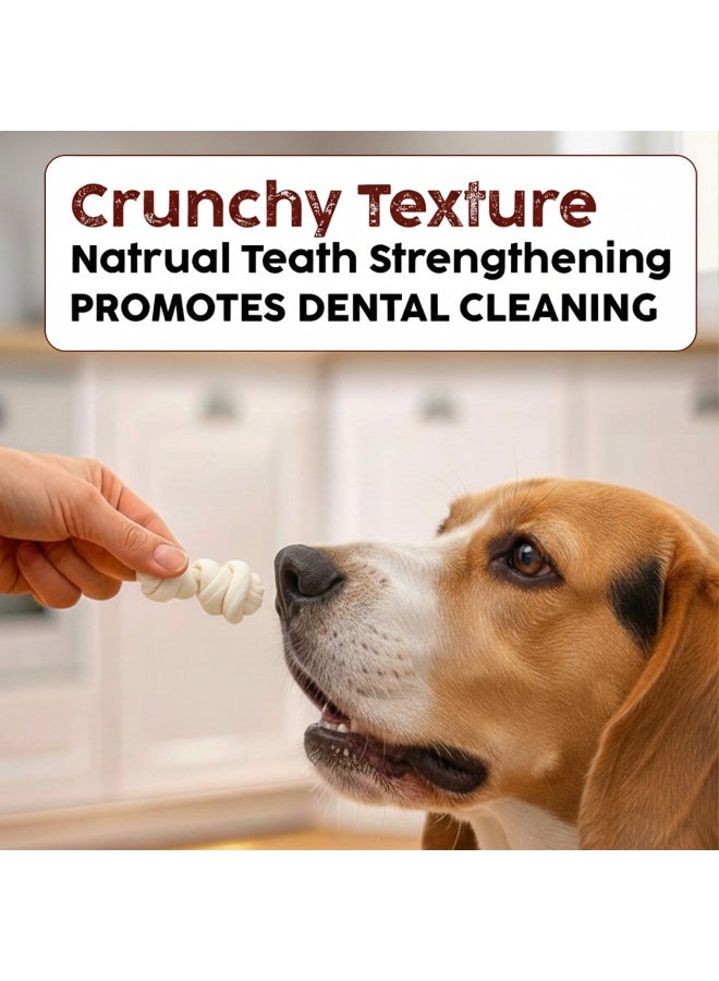 وايلد روهايد عظام مضغ للكلاب التي تمضغ بقوة | لفائف عظام معقودة طبيعية بالكامل | تقلل من تراكم البلاك والجير | علاج لصحة الأسنان (7 قطع) - Image 4