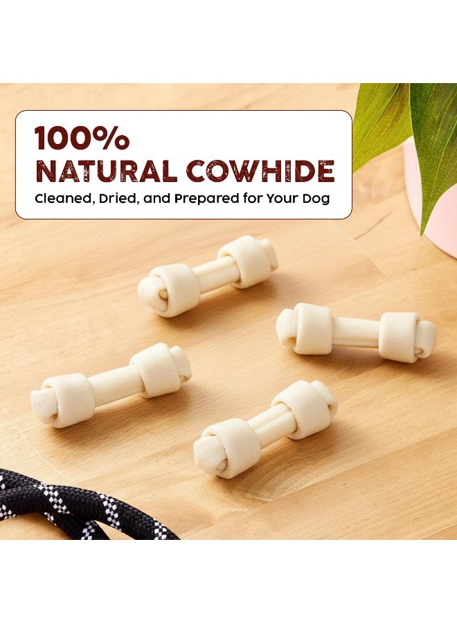 وايلد روهايد عظام مضغ للكلاب التي تمضغ بقوة | لفائف عظام معقودة طبيعية بالكامل | تقلل من تراكم البلاك والجير | علاج لصحة الأسنان (7 قطع) - Image 2