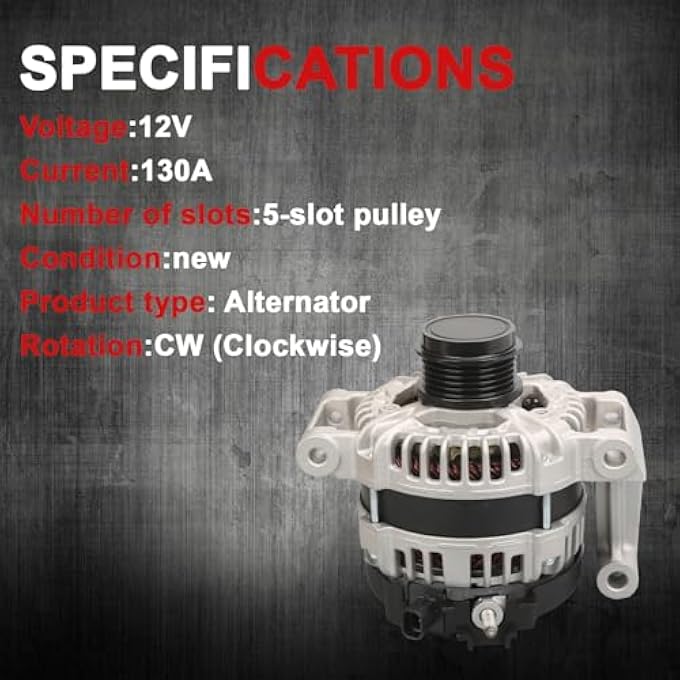 chaofei 13535009 Alternator Compatible with Chevrolet Equinox 2018-2024 1.5L for GMC Terrain 2018-2024 1.5L 12V 130A 5-Groove Clockwise Rotation Replace 13513070 - Image 5