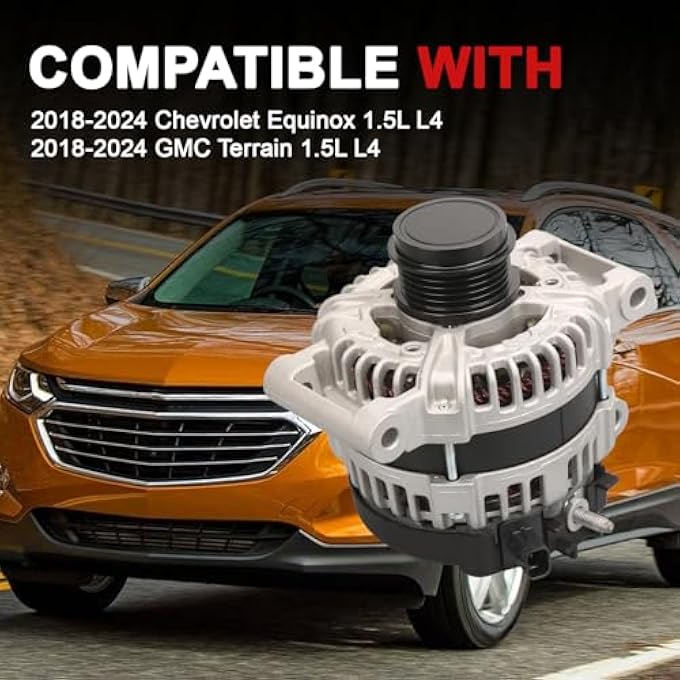 chaofei 13535009 Alternator Compatible with Chevrolet Equinox 2018-2024 1.5L for GMC Terrain 2018-2024 1.5L 12V 130A 5-Groove Clockwise Rotation Replace 13513070 - Image 2