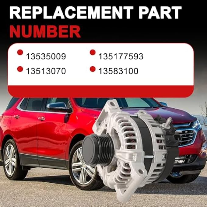chaofei 13535009 Alternator Compatible with Chevrolet Equinox 2018-2024 1.5L for GMC Terrain 2018-2024 1.5L 12V 130A 5-Groove Clockwise Rotation Replace 13513070 - Image 3