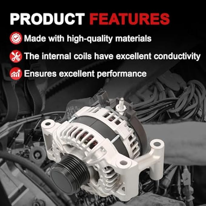 chaofei 13535009 Alternator Compatible with Chevrolet Equinox 2018-2024 1.5L for GMC Terrain 2018-2024 1.5L 12V 130A 5-Groove Clockwise Rotation Replace 13513070 - Image 4