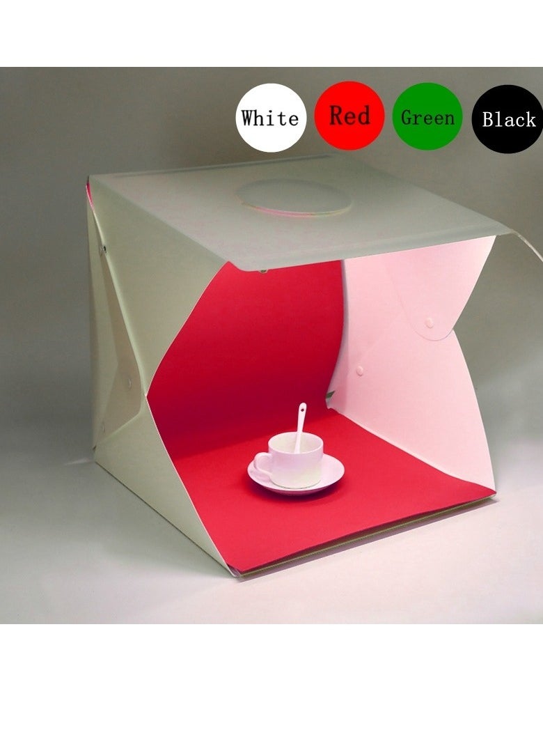 Generic 40CM folding studio, double lights adjustable light dimming professional photo soft light box, free 4-color background cloth  - Image 3