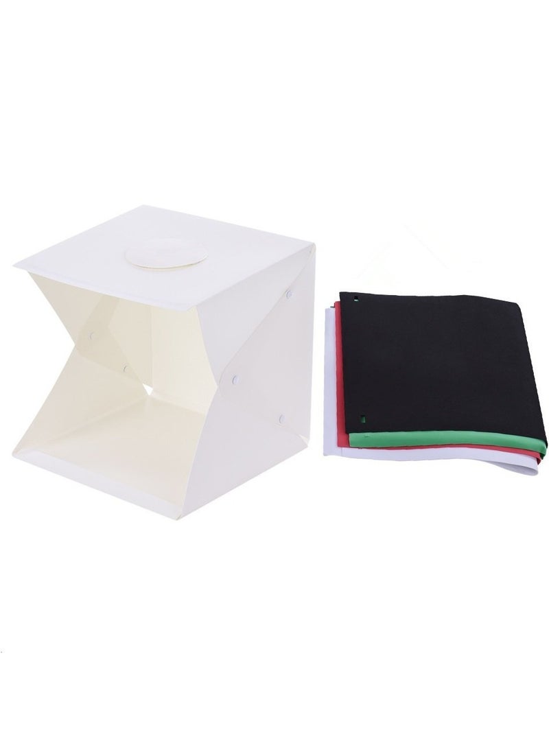 Generic 40CM folding studio, double lights adjustable light dimming professional photo soft light box, free 4-color background cloth  - Image 4