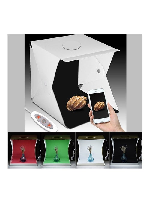 40CM folding studio, double lights adjustable light dimming professional photo soft light box, free 4-color background cloth